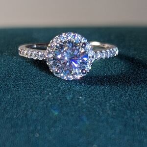 1 ct. Moissinite wedding ring silver